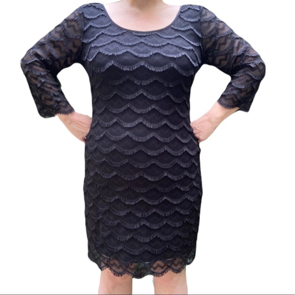PRICE DROP! Ronni Nicole Stretch Lace Black Dress - Picture 4 of 11
